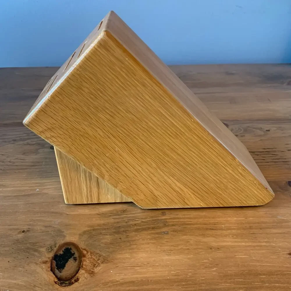 CUTCO 5 Slot Gourmet Knife Block #1749 Solid Honey Finish Oak (Block only)